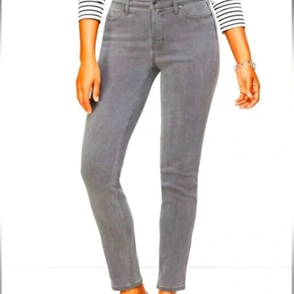 Talbots Flawless Five-Pocket slim ankle jeans in Gray size 10 NWT - Picture 1 of 16